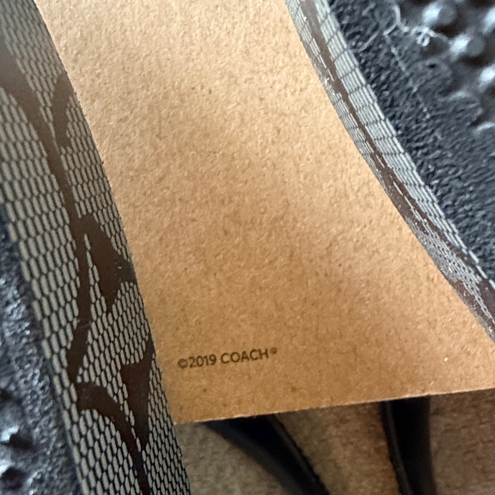 Coach Size 8 Black Signature Monogram Platform Flip Flop Sandals NEW WITH TAGS - Picture 11 of 12